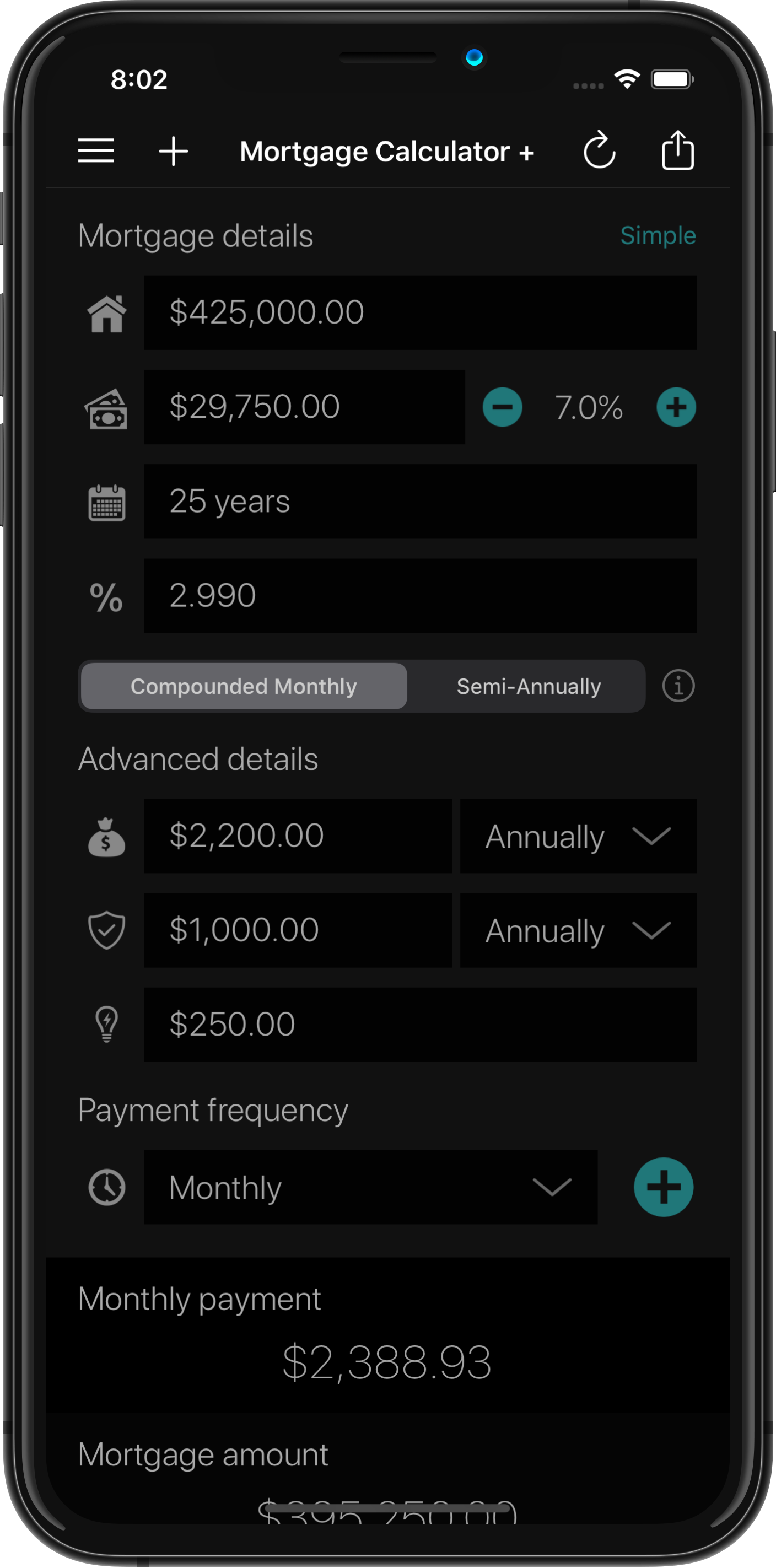 Mortgage Calculator + Compound Interest